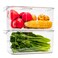Slideep Refrigerator Food Storage Containers Lettuce Keeper Large Produce Saver Stackable Container with Lids Removable Drain Tray Clear Veggie Fruit Salad Lettuce Container 2 Pack