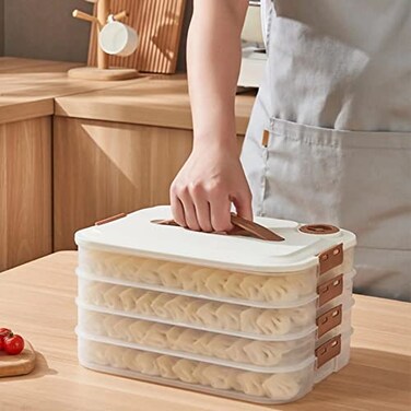 MANHONGYU 4layer Food Storage ContainersPlastic Cookie ContainersStackable Cookie Carrier Dumpling Storage Box