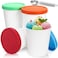 Peohud 4 Pack Ice Cream Containers 1 Quart Freezer Storage Tubs with Silicone Lids and Spoon for Ice Cream Sorbet and Gelato Freezer Dishwasher Safe