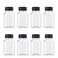 XYSMZM 8 Pcs 4 Oz Juice Bottles Plastic Ginger Shot Bottles Leak Proof Beverage Containers for Juice Smoothie Milk Black Lid