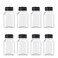 XYSMZM 8 Pcs 4 Oz Juice Bottles Plastic Ginger Shot Bottles Leak Proof Beverage Containers for Juice Smoothie Milk Black Lid