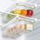 URALFA Fridge Drawer Organizer Adjustable Refrigerator Drawers for Fruit and Vegetable Pull Out with Handle Shelf Holder Storage Box Fit for Fridge Shelf Under 11