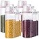 Lauwell Rice Storage Bin 4 Pcs Cereal Containers Dispenser with Measuring Cup Plastic Storage Containers with Lids Kitchen Storage Bin Rice Holder Container Food Container Sets for Flour Cereal 25 L R