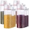 Lauwell Rice Storage Bin 4 Pcs Cereal Containers Dispenser with Measuring Cup Plastic Storage Containers with Lids Kitchen Storage Bin Rice Holder Container Food Container Sets for Flour Cereal 25 L R
