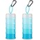 Baderke 2 Pcs Protein Powder Container with Funnels Stand 4 Stackable Leakproof Protein Powder Dispenser Portable Keychain Powder Container for Workout Fitness TravelBlue