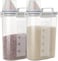 jioko 2 Pcs 55 LB Rice Storage Container Airtight Cereal Flour Dispenser with Pouring Spout Measuring Cup Kitchen Plastic Clear Dry Food Storage Bin for Grain Oatmeal Snacks Pet Dog Food