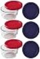 Pyrex 3 7202 1 Cup Clear Glass Storage Bowls with 7202PC 3 Red 3 Blue Plastic Lids Made in USA
