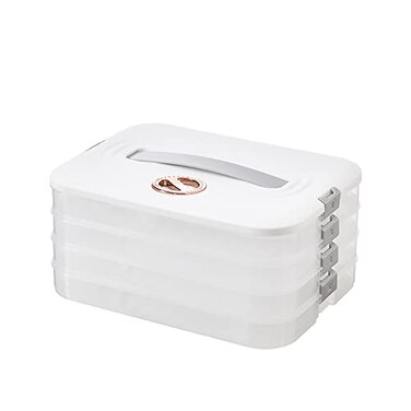 Jonvin 4Layer Food Storage Containers with Lids Dumpling Storage BoxGood SealingStackable Food Containers