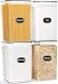 HKJ Chef 4 Pack Extra Large Airtight Food Storage Containers with Lids 65L 220 oz BPA Free Plastic Kitchen and Pantry Organization Contianers for Cereal Flour and Sugar Storage Labels Marker