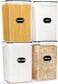 HKJ Chef 4 Pack Extra Large Airtight Food Storage Containers with Lids 65L 220 oz BPA Free Plastic Kitchen and Pantry Organization Contianers for Cereal Flour and Sugar Storage Labels Marker