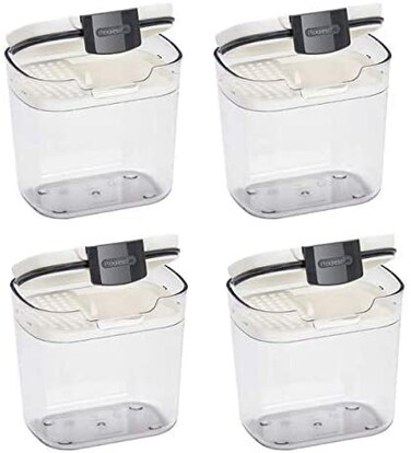 Progressive International Prepworks ProKeeper Kitchen Clear Food Bakers Kitchen Storage Organization Canister Set Mini Multipurpose 15Cup 4Piece