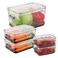 Progressive International Prepworks ProKeeper Food Fresh Produce Storage Container Set 5 Piece Clear Containers with Gray Sealed Tight Lids