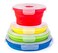 Kitchen Home Thin Bins Collapsible Containers Set of 4 Round Silicone Food Storage Containers BPA Free Microwave Dishwasher and Freezer Safe No more cluttered container cabinet SC149A