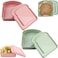 NADUSEP Sandwich Containers 2 Pcs Sandwich Box Food Storage Toast Shape Holder Plastic for Lunch Sandwich Keeper for Adults Prep Microwave Pink Green