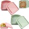 NADUSEP Sandwich Containers 2 Pcs Sandwich Box Food Storage Toast Shape Holder Plastic for Lunch Sandwich Keeper for Adults Prep Microwave Pink Green