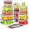 Pony crossing the river 40 PCS Food Storage Containers with Lids Airtight 20 Containers 20 Lids Plastic Storage Meal Prep ContainerStackable 100 Leakproof Microwave Organization and Storage Sets Lunch