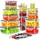 Pony crossing the river 40 PCS Food Storage Containers with Lids Airtight 20 Containers 20 Lids Plastic Storage Meal Prep ContainerStackable 100 Leakproof Microwave Organization and Storage Sets Lunch