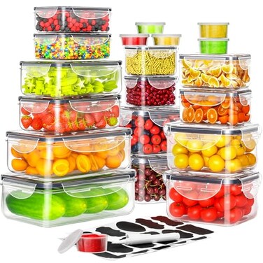 Pony crossing the river 40 PCS Food Storage Containers with Lids Airtight 20 Containers 20 Lids Plastic Storage Meal Prep ContainerStackable 100 Leakproof Microwave Organization and Storage Sets Lunch