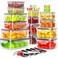 Pony crossing the river 40 PCS Food Storage Containers with Lids Airtight 20 Containers 20 Lids Plastic Storage Meal Prep ContainerStackable 100 Leakproof Microwave Organization and Storage Sets Lunch