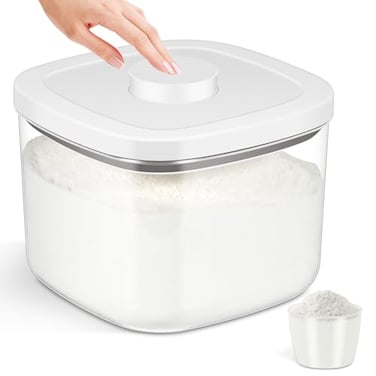 TBMAXS Airtight Rice Container 10 Lbs Clear Plastic Food Storage Container Bin For Flour Sugar Dry Food Holder with Easy Locking Lid for Kitchen Pantry Organization and Storage