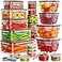 JSCARES 40 PCS Food Storage Containers with Lids Airtight 20 Lids 20 Containers Leakproof MealPrep Containers for Kitchen Storage Reusable Plastic MicrowaveDishwasher Safe with Labels Pen