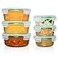 Fusion Gourmet Round Glass Storage Containers with Lids 6 pack Microwave Safe Leakproof Dishwasher Safe Oven Safe for Meal Prep Tupperware Set 3 Large 3 Small Green