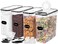 Skroam 4PCS Cereal Containers Storage 4L1352 oz Airtight Food Storage Containers with Pour Spout for Kitchen Pantry Organization Storage Plastic Cereal Dispensers Measuring Cup 20 Labels