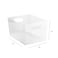Isaac Jacobs 3Pack Large Clear Storage Bins 11 L x 8 W x 6 H with Cutout Handles Plastic Organizer for Home Office Kitchen FridgeFreezer Drawers BPA Free Food Safe 3Pack Large