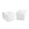 Isaac Jacobs 3Pack Large Clear Storage Bins 11 L x 8 W x 6 H with Cutout Handles Plastic Organizer for Home Office Kitchen FridgeFreezer Drawers BPA Free Food Safe 3Pack Large
