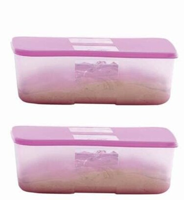Tupperware Freezermate 15 L Plastic Fridge Container Pack of 2 Pink