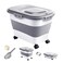 DDMOMMY 2030 Lbs Rice Storage ContainerCollapsible Food Storage Containers with Rolling Wheel Airtight Locking LidFlour Storage Container with Cup and ScoopSuitable for FoodRicePet FoodFlour