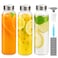 Zukro Glass Water Bottles with Lids 24 oz 3 Pack Reusable Juice Bottles With Stainless Steel Airtight Cap for Juicing Leak Proof Clear Drinking Jar Beverage storage container for Fridge BPA Free
