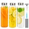Zukro Glass Water Bottles with Lids 24 oz 3 Pack Reusable Juice Bottles With Stainless Steel Airtight Cap for Juicing Leak Proof Clear Drinking Jar Beverage storage container for Fridge BPA Free