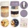 SOLIGT 2 Pack Overnight Oats Containers with Lids Folding Spoons and Divided Compartments for Fruit Nuts Small Glass 16oz Mason Jars for Oatmeal Yogurt Parfait