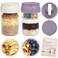 SOLIGT 2 Pack Overnight Oats Containers with Lids Folding Spoons and Divided Compartments for Fruit Nuts Small Glass 16oz Mason Jars for Oatmeal Yogurt Parfait