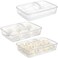 Lawei 3 Pack Pizza Dough Proofing Box 14 x 10 Inch Dough Trays with Lid and Handle for Pizza Stackable Pizza Bread Fermentation Storage Containers Translucent Box with Cover Dough Tray BPA Free