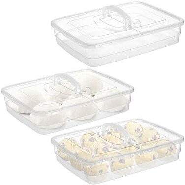 Lawei 3 Pack Pizza Dough Proofing Box 14 x 10 Inch Dough Trays with Lid and Handle for Pizza Stackable Pizza Bread Fermentation Storage Containers Translucent Box with Cover Dough Tray BPA Free