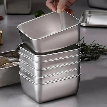 Souso 6pcs Stainless Steel Stacking Food Containers with Lids Reusable Snack Prep Containers for Office sp00018