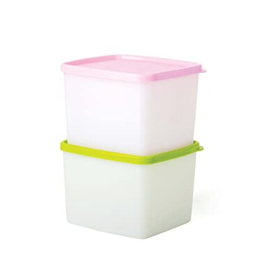 Tupperware Plastic Fridgemate Medium 800Ml Set Of 2 Multicolor