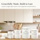 noonberry Kitchen Canisters for Countertop 5Piece Airtight Flour Sugar Coffee Tea Kitchen Canister Set with Utensil Holder Sugar and Flour Containers for Kitchen Counter CreamWhite Finish