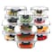 C CREST Food Storage Glass Containers Set of 12 with Locking Lids MultiSize Airtight Seal for Freshness Perfect for Meal Prep and Storage
