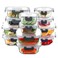 C CREST Food Storage Glass Containers Set of 12 with Locking Lids MultiSize Airtight Seal for Freshness Perfect for Meal Prep and Storage
