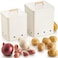 ZICOTO Beautiful Potato and Onion Storage Container Set 101 89 Perfectly Sized Spacious Canisters For Your Kitchen Counter Or Pantry Food Safe Metal Bins Keep Produce Fresh Longer