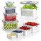 BOICHU Fruit Storage Containers for Fridge 5 Size Berry Containers for Fridge Keep Fresh with Colanders and Vent Handle Lids Clear Vegetable Storage Containers for Refrigerator Lettuce Keeper
