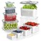 BOICHU Fruit Storage Containers for Fridge 5 Size Berry Containers for Fridge Keep Fresh with Colanders and Vent Handle Lids Clear Vegetable Storage Containers for Refrigerator Lettuce Keeper