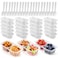 WEST STORY 20 Set Snack Containers with Lids Spoons Reusable Double Compartment Condiment Containers for Lunches Picnics Parties BPAFree Microwave Safe Transparent