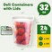 Boxential 32 oz Deli Containers with Lids 24 Set Made in USA BPAFree Plastic Food Containers Freezer Microwave Safe Stackable Meal Prep Soup Storage Containers Ideal for Takeout Kitchen Use