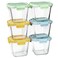 Susukkie Glass Soup Containers with Lids 32oz Borosilicate Glass Storage Containers 4 Cup Freezer to Microwave Safe Airtight Leak Proof Square Meal Prep Containers for Lunch Travel 6 Pack