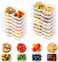 Husfunov 15 Set Reusable Snack Containers with Lids 2Compartment Snackle Box Container Portion Control for Kids Meal Prep Containers for Travel School