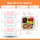 Nafhone Bariatric Meal Prep Containers 8 oz Bariatric Portion Control Food Storage Containers with Two 4 oz Compartments 3 Pack Reusable Glass Snack Containers with BPA Free Airtight Lids Pink
